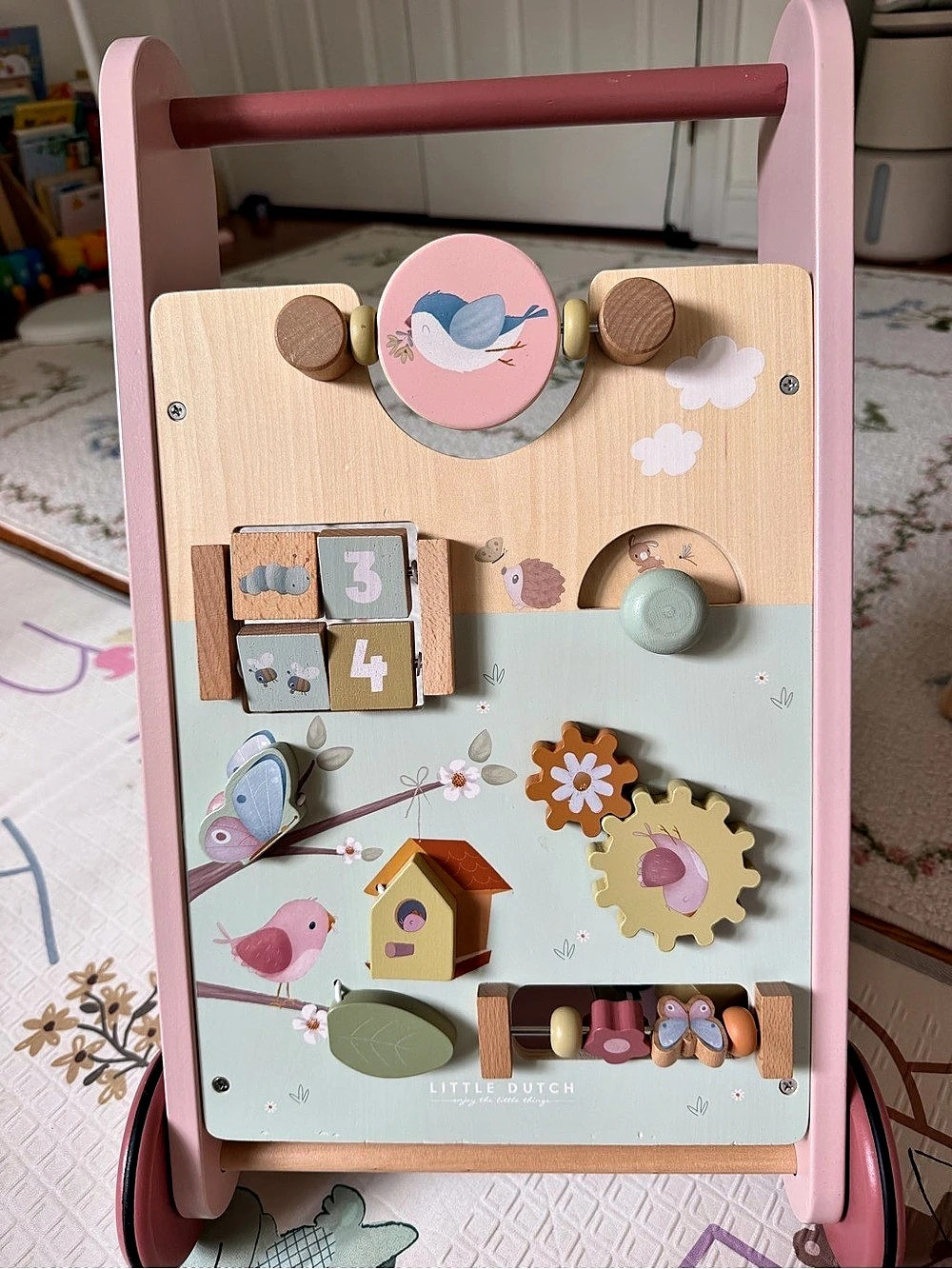 Wooden Activity Walker - Pink - Fairy Garden - Little Dutch